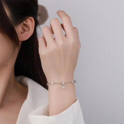 S925 Silver-Plated Platinum Moissanite Bracelet