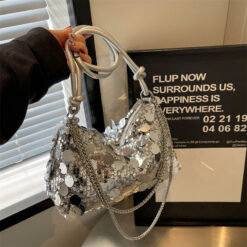 Women's Sequined Chain Shoulder Bag