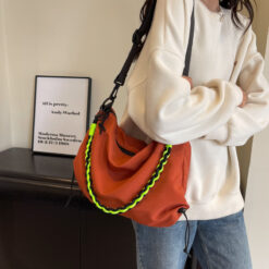 Orange Nylon Crossbody Bag